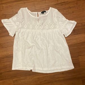 J Crew white eyelet tee!! size XS!! Amazing condition, worn once!